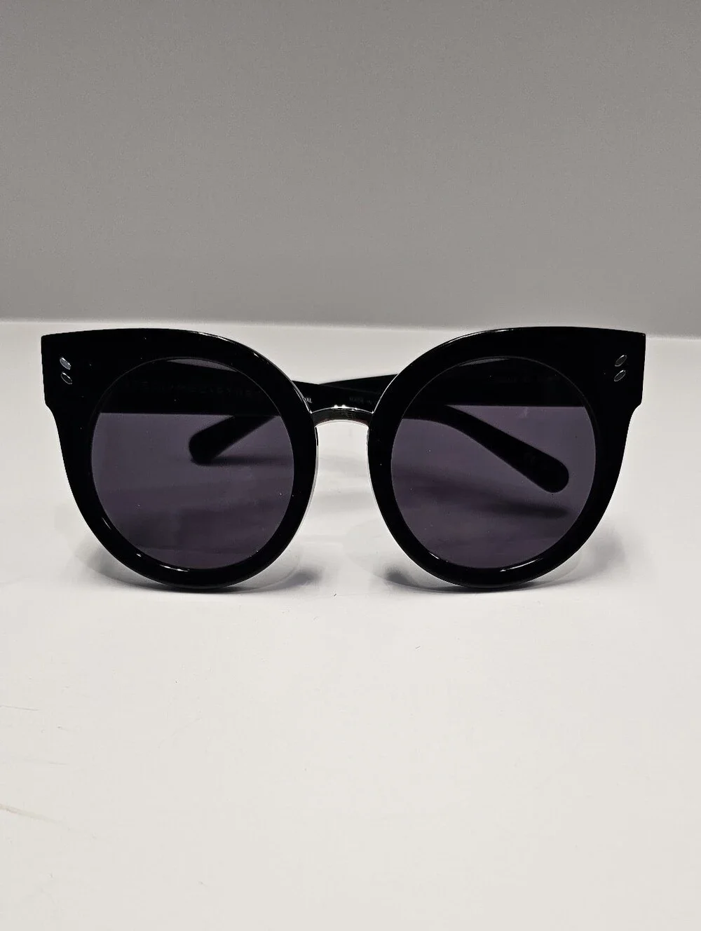 Stella McCartney Rounded Cat-Eye Black Sunglasses